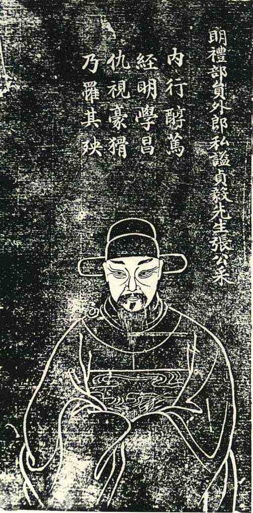 名人张采画像