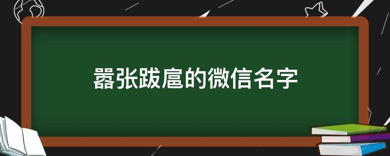 嚣张跋扈的微信名字霸气超拽的（又拽又霸气的微信名字大全四个字男生）