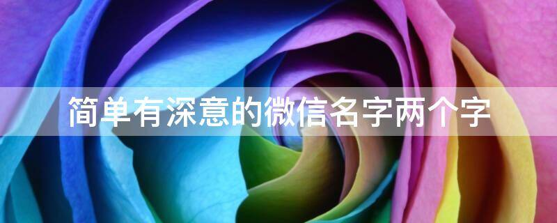 简单有深意的微信名字两个字