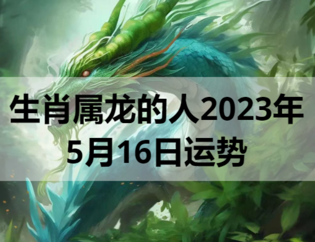 生肖属龙的人2023年5月16日运势
