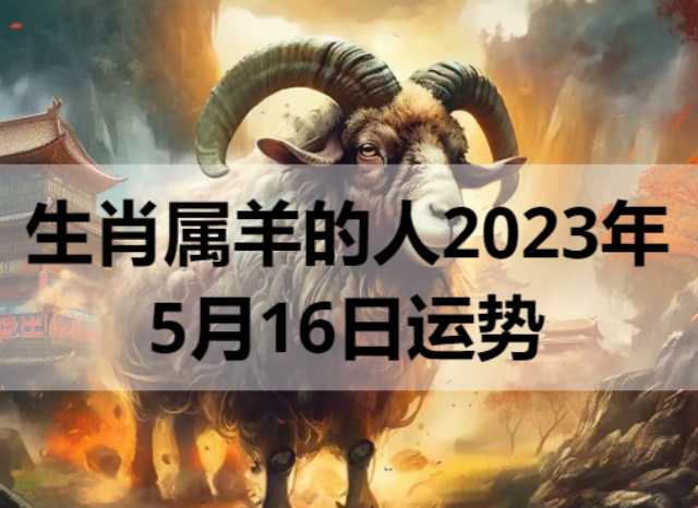 生肖属羊的人2023年5月16日运势