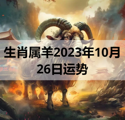 生肖属羊2023年10月26日运势