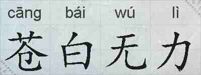 苍白无力的拼音