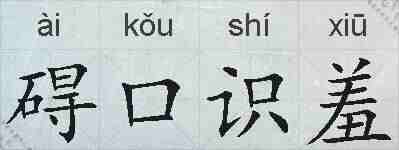 碍口识羞的拼音
