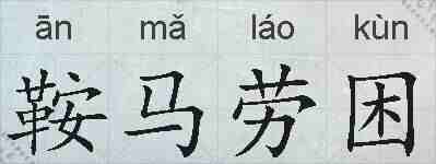 鞍马劳困的拼音