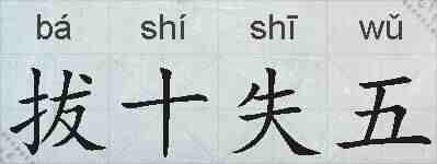 拔十失五的拼音