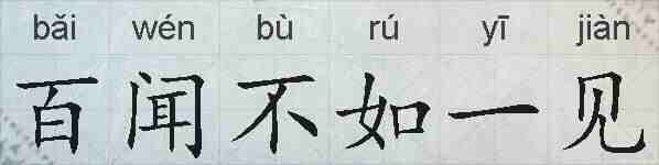 百闻不如一见的拼音