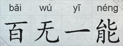 百无一能的拼音