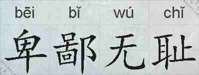 卑鄙无耻的拼音