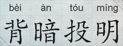 背暗投明的拼音