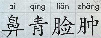 鼻青脸肿的拼音