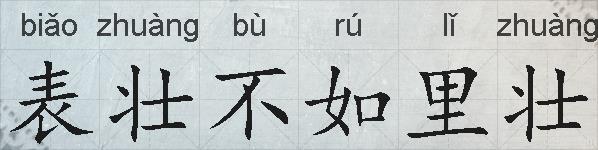 表壮不如里壮的拼音