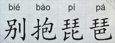 别抱琵琶的拼音