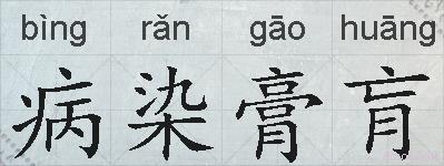 病染膏肓的拼音