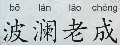 波澜老成的拼音