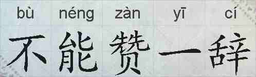 不能赞一辞的拼音