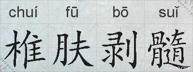 椎肤剥髓的拼音