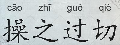 操之过切的拼音