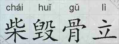 柴毁骨立的拼音
