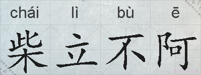 柴立不阿的拼音