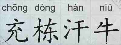 充栋汗牛的拼音