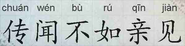 传闻不如亲见的拼音