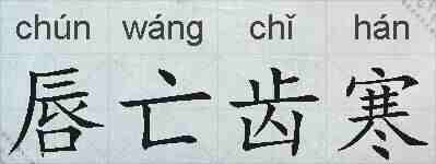 唇亡齿寒的拼音