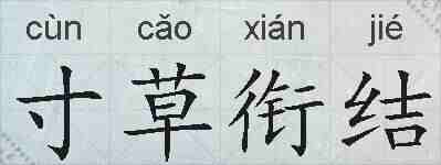 寸草衔结的拼音