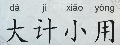大计小用的拼音