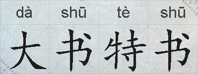 大书特书的拼音