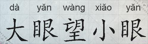 大眼望小眼的拼音
