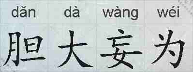 胆大妄为的拼音
