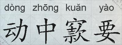 动中窾要的拼音