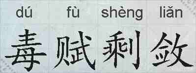 毒赋剩敛的拼音
