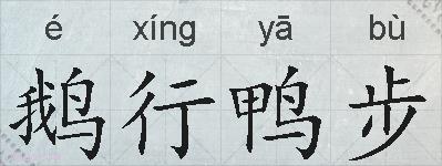 鹅行鸭步的拼音