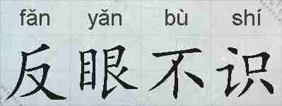 反眼不识的拼音