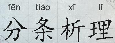 分条析理的拼音
