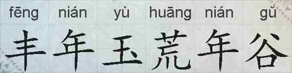 丰年玉荒年谷的拼音