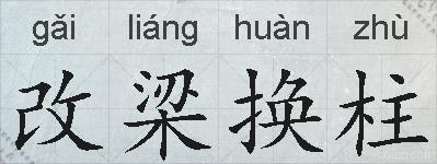 改梁换柱的拼音