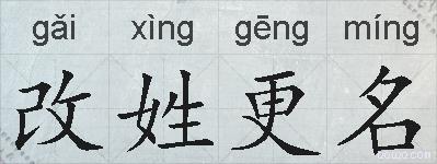 改姓更名的拼音