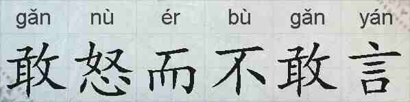敢怒而不敢言的拼音