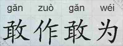 敢作敢为的拼音