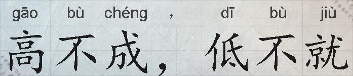 高不成，低不就的拼音