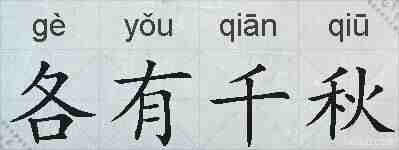 各有千秋的拼音