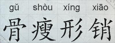 骨瘦形销的拼音