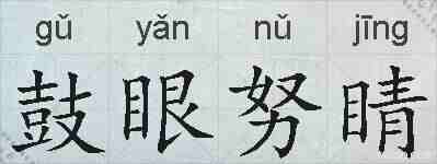 鼓眼努睛的拼音