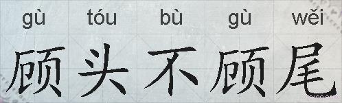 顾头不顾尾的拼音