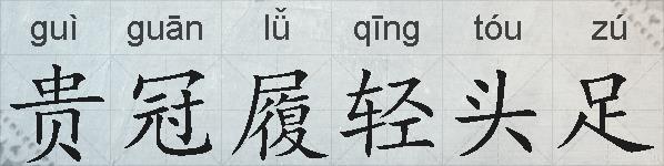贵冠履轻头足的拼音