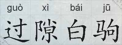 过隙白驹的拼音