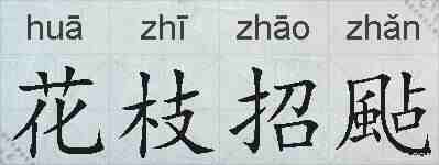 花枝招颭的拼音